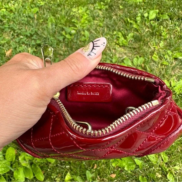 Burberry Patent Leather Quilted Zipper Coin Card Case - Picture 3 of 9